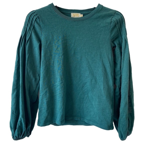 Nation LTD Sweaters - NATION LTD Women’s XS Green Sabine Balloon Puff Sleeve Casual Pullover Tee